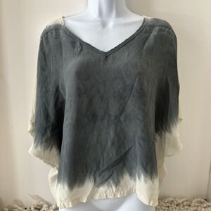 Gypsy05 Silk Blouse XS Tie Dye Boho Oversized Breathable Sheer Beachy Festival